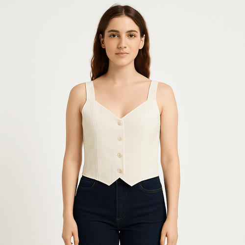 Crop top sólido para mujer