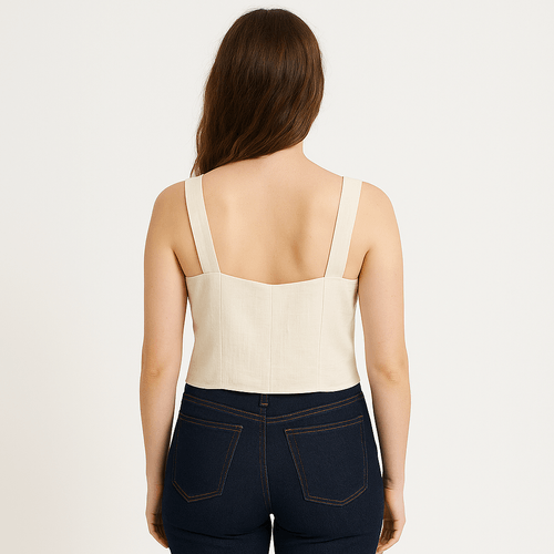 Crop top sólido para mujer