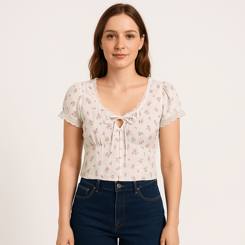 Crop top estampada para mujer