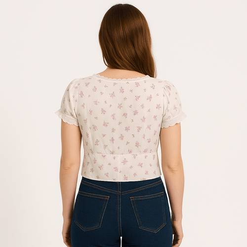 Crop top estampada para mujer