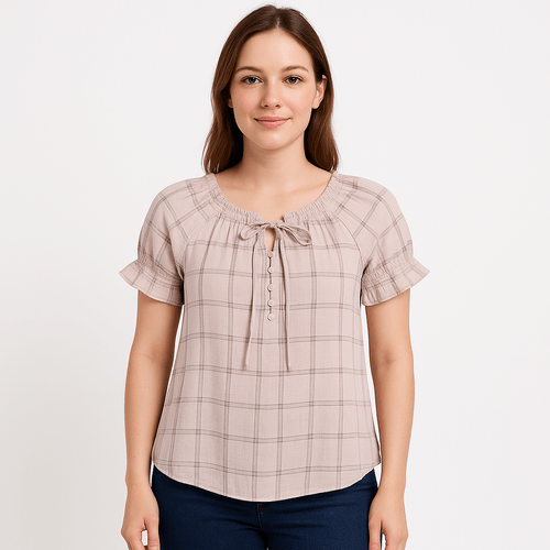 Blusa cuadriculada para mujer