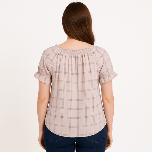 Blusa cuadriculada para mujer