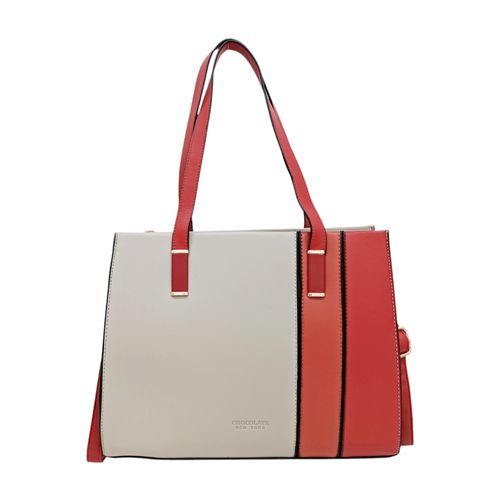 Cartera satchel bicolor para mujer
