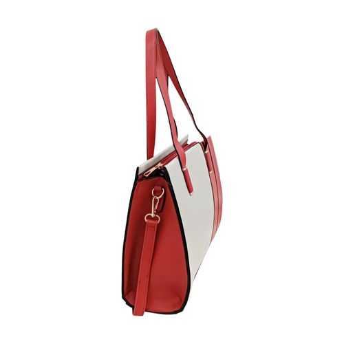 Cartera satchel bicolor para mujer