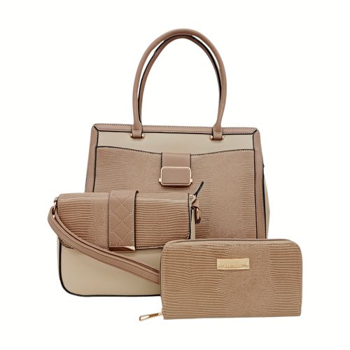 Set de 3 carteras beiges para mujer