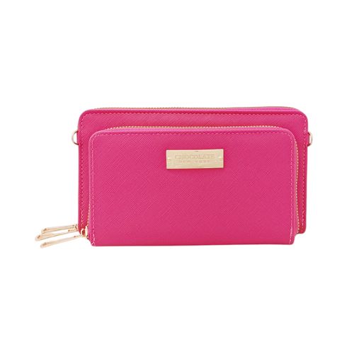 Billetera fucsia zip around para mujer