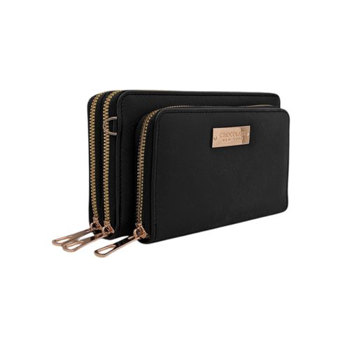 Billetera negro zip around para mujer