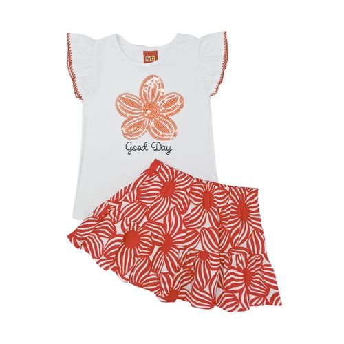 Conjunto blanco estampado para niña