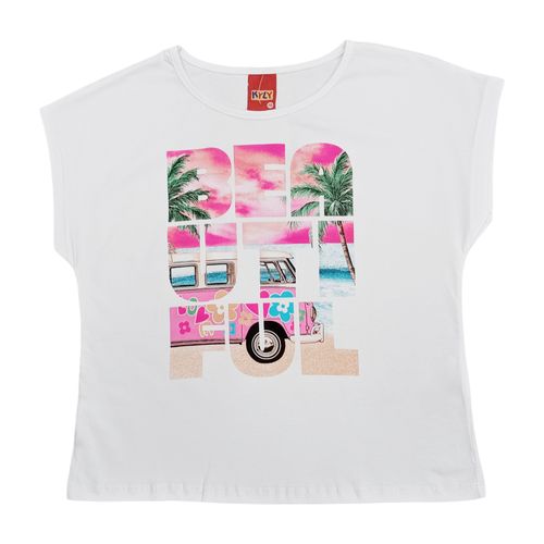 Camiseta blanca estampada para niña