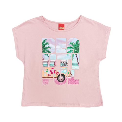 Camiseta rosa estampada para niña