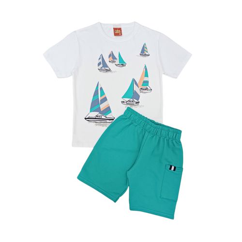 Conjunto blanco estampado para niño