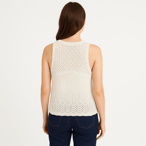 Blusa ivory de crochet para mujer