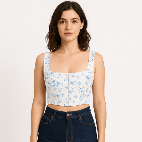 Crop top estampado para mujer
