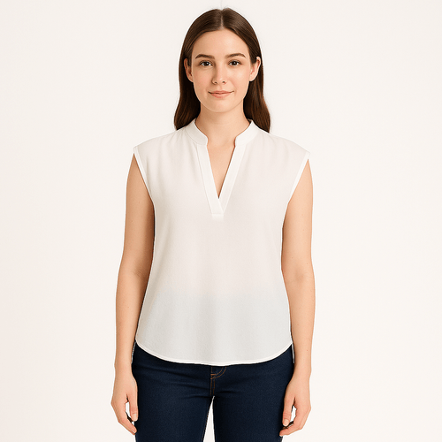 Blusa curvy blanca para mujer