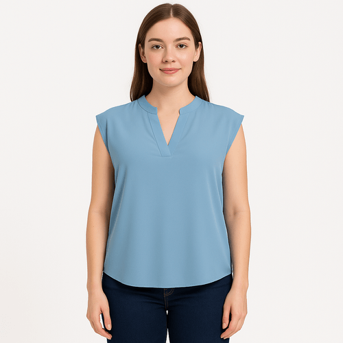 Blusa curvy celeste para mujer