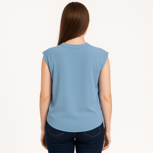 Blusa curvy celeste para mujer