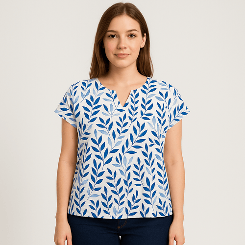Blusa curvy celeste para mujer