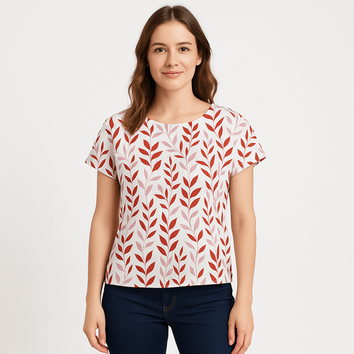 Blusa curvy roja para mujer