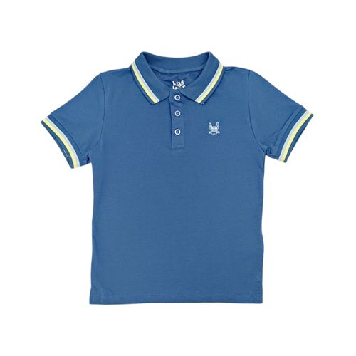 Camisa tipo polo azul para niño