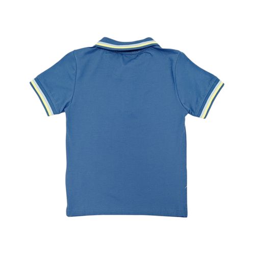 Camisa tipo polo azul para niño