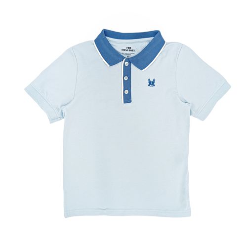 Camisa tipo polo celeste para niño
