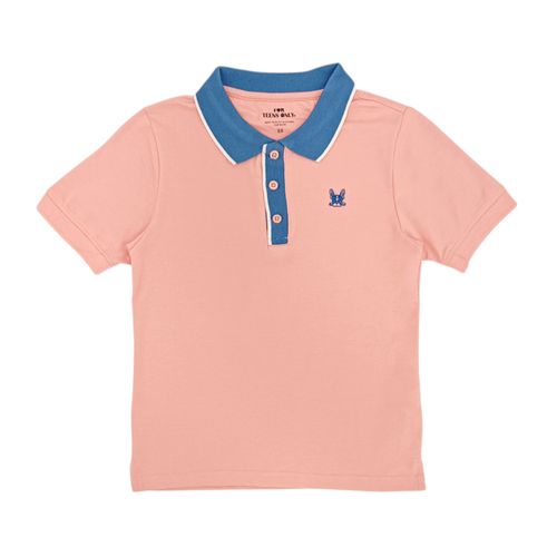 Camisa tipo polo rosa para niño