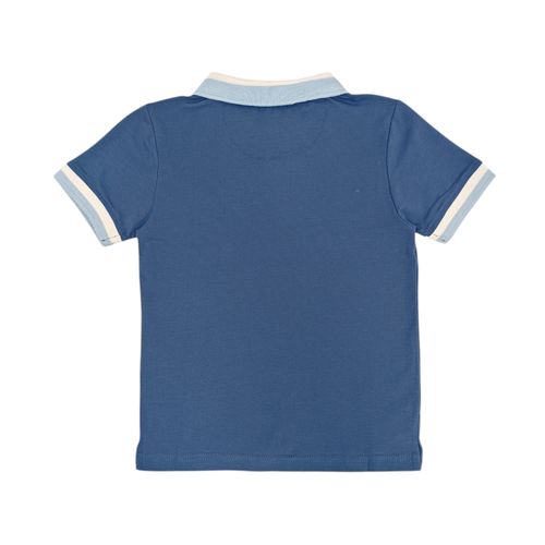 Camisa tipo polo azul para niño