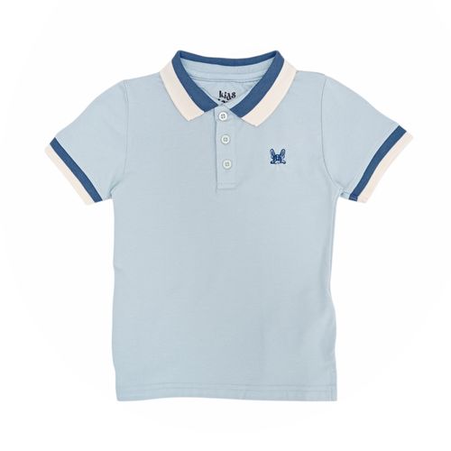 Camisa tipo polo celeste para niño
