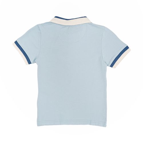 Camisa tipo polo celeste para niño
