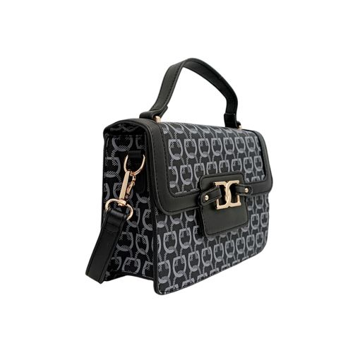 Crossbody negra estampada para mujer