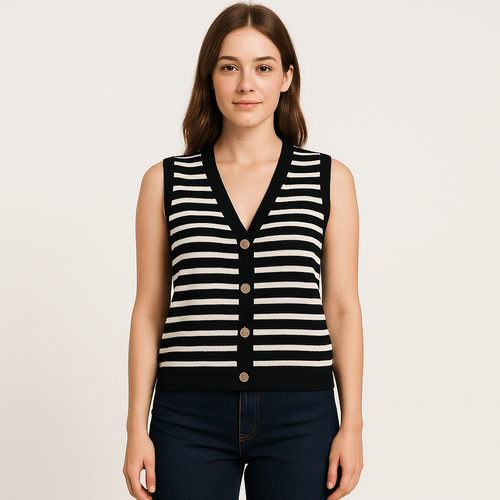 Chaleco rayado para mujer