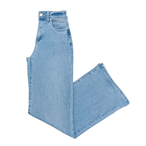 Wide leg jeans azul claro para mujer