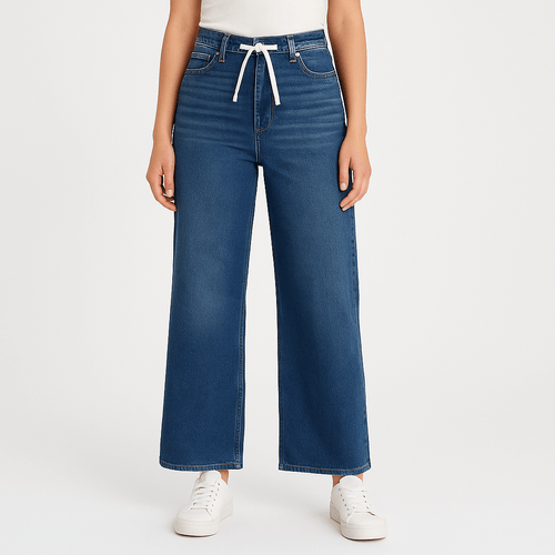 Wide jeans azul para mujer
