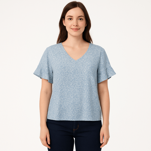 Blusa curvy estampada para mujer