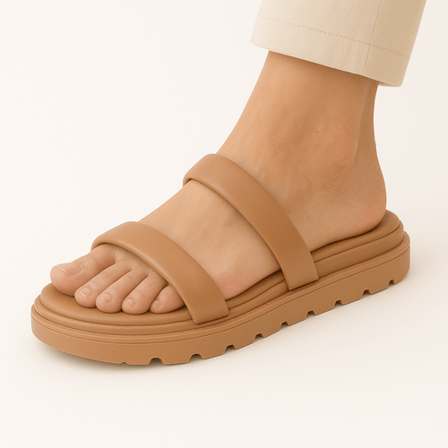Sandalias café para mujer