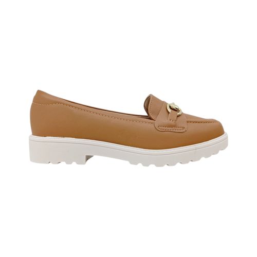 Calzado loafer camel para mujer