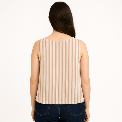 Blusa rayada café para mujer