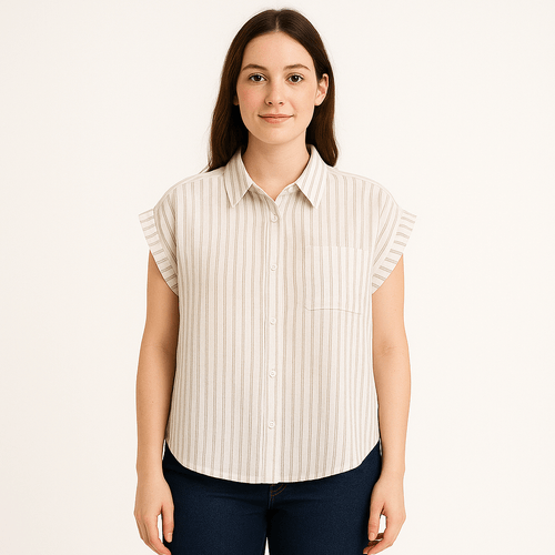 Blusa rayada ivory para mujer