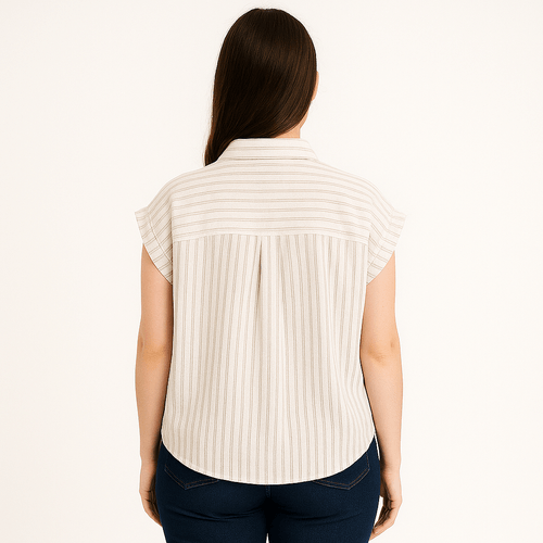 Blusa rayada ivory para mujer