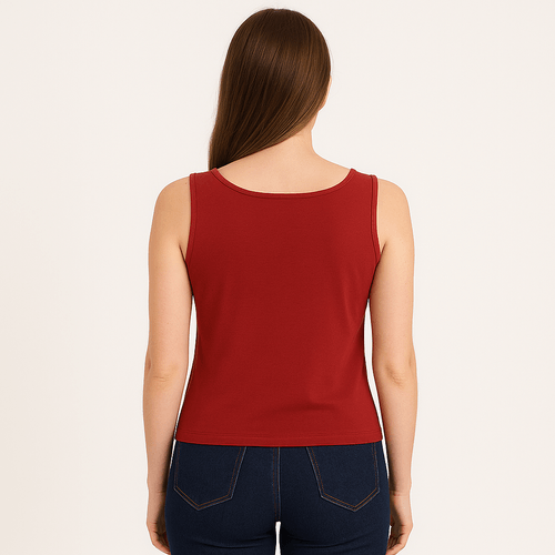 Tank top rojo sólido para mujer