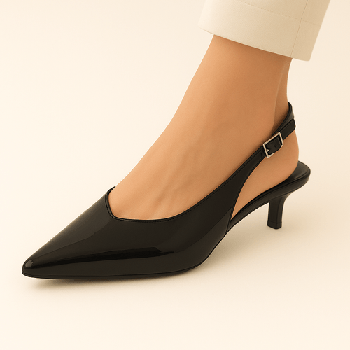 Flats negras slingback para mujer