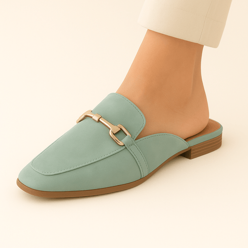 Flats celestes slingback para mujer