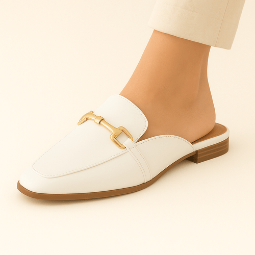 Flats blancas slingback para mujer