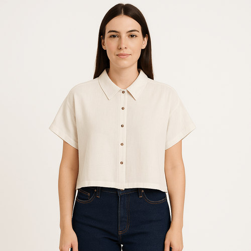 Crop top sólido para mujer