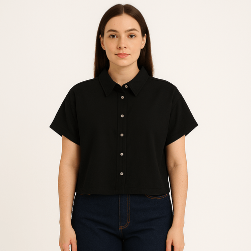 Crop top sólido para mujer