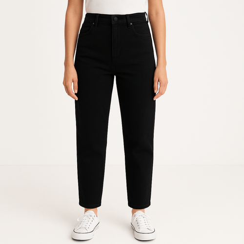 Carrot jeans sólido para mujer