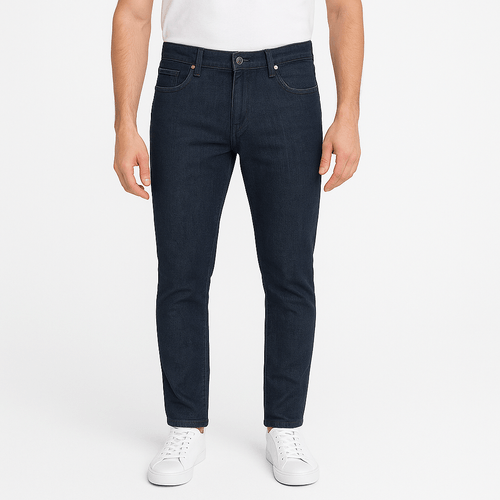 Slim jeans navy sólido para hombre