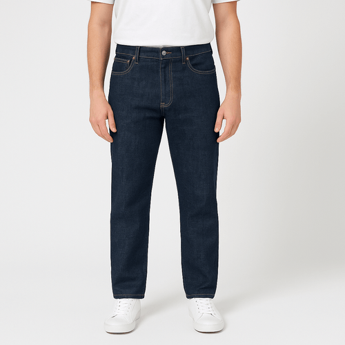 Straight jeans navy sólido para hombre