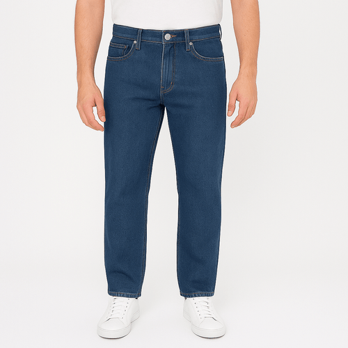 Straight jeans lavado azul para hombre
