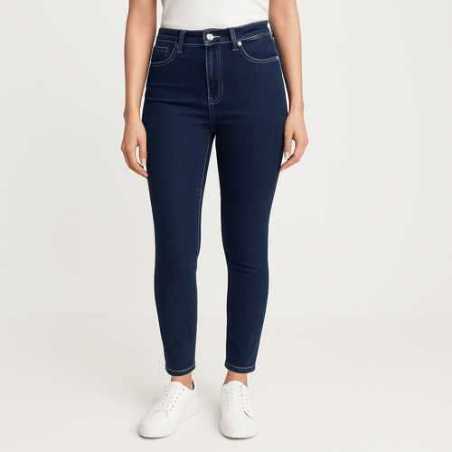 Skinny jeans sólido curvy para mujer